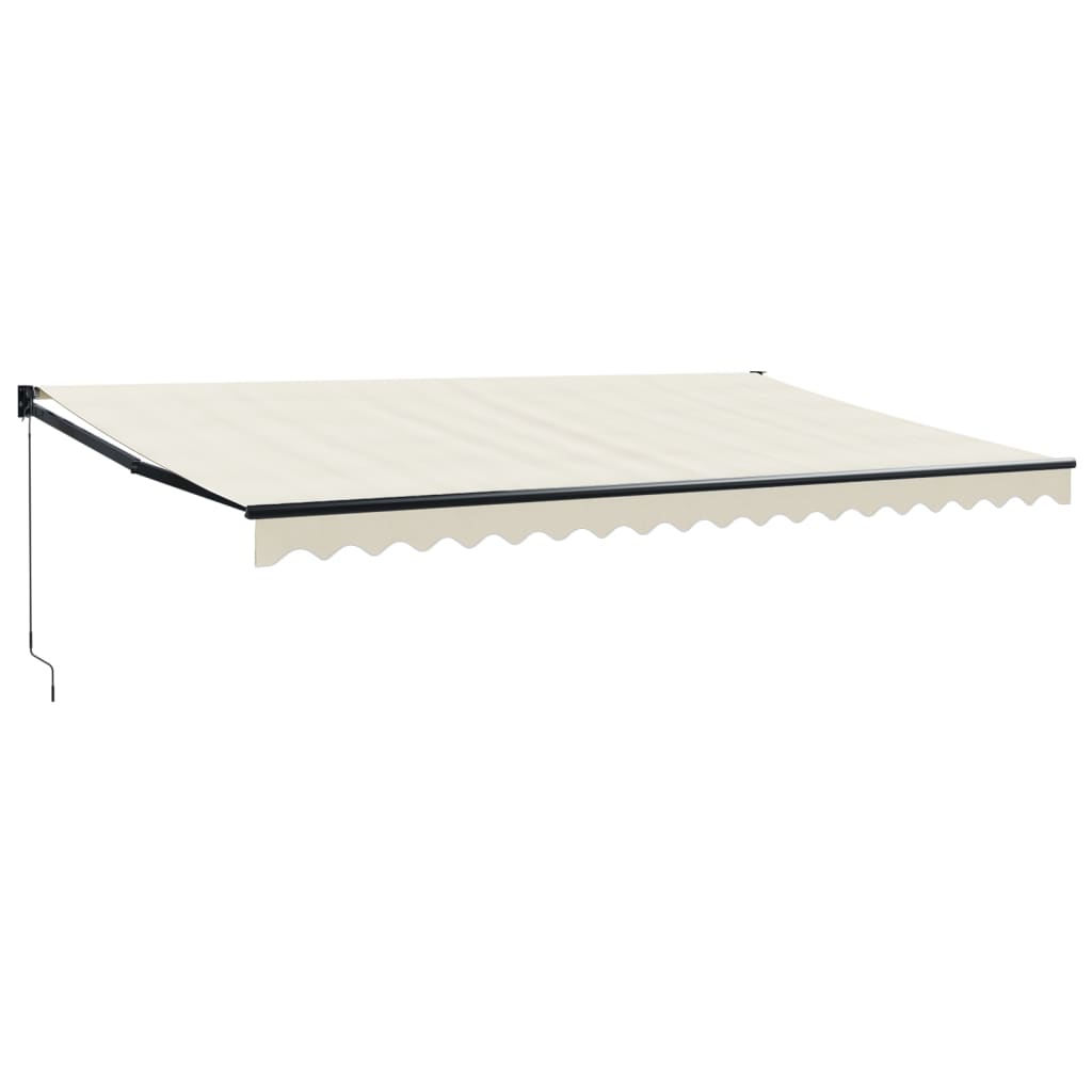 vidaXL Markise Einziehbar Creme 5x3 m Stoff und Aluminium