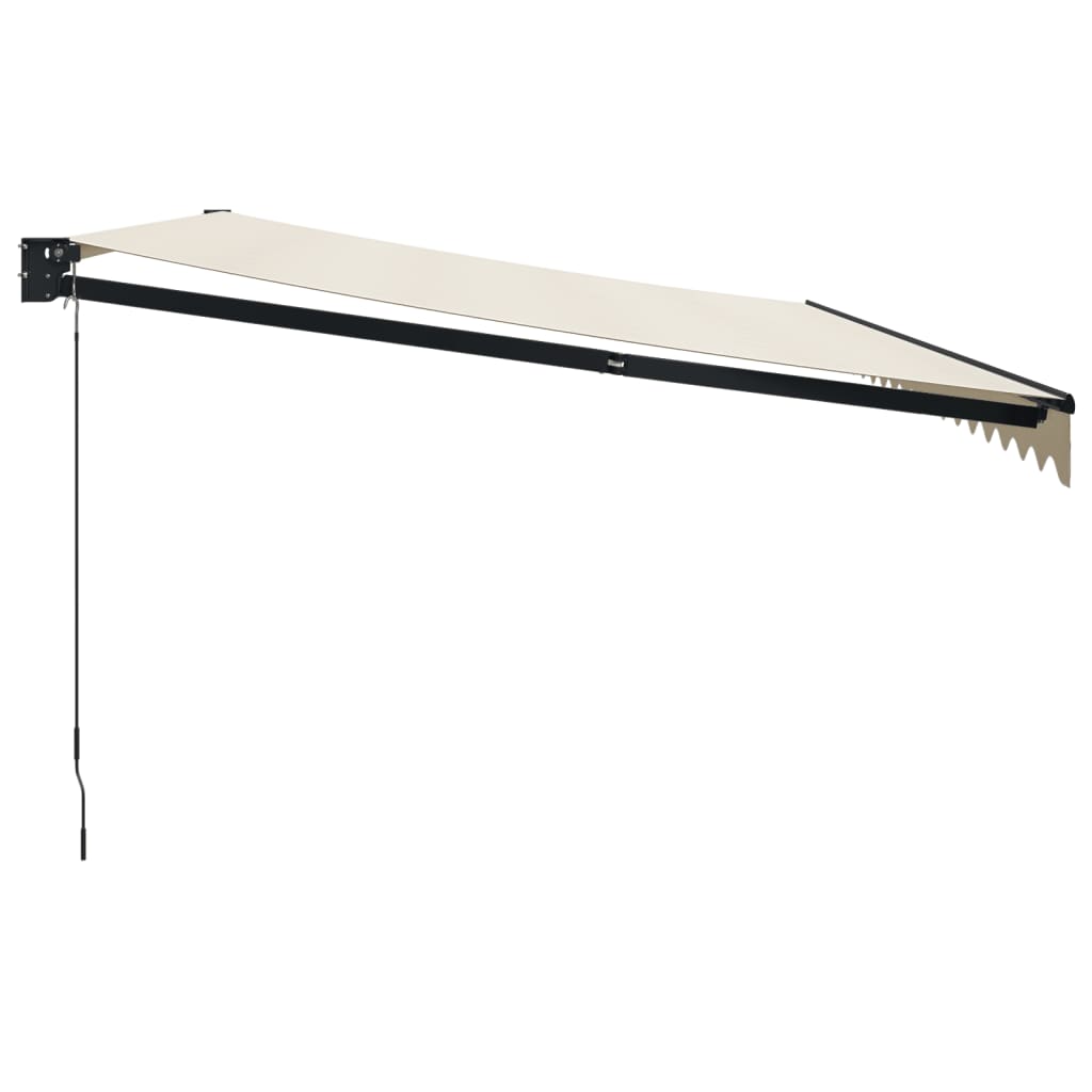 vidaXL Markise Einziehbar Creme 5x3 m Stoff und Aluminium