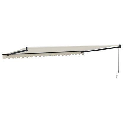 vidaXL Markise Einziehbar Creme 5x3 m Stoff und Aluminium