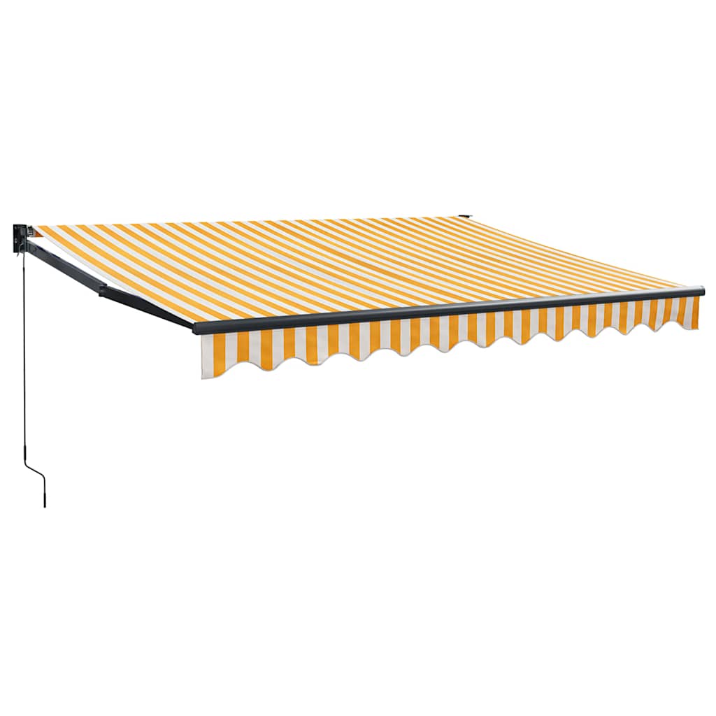 vidaXL Auvent rétractable jaune et blanc 3x2,5 m Tissu et aluminium