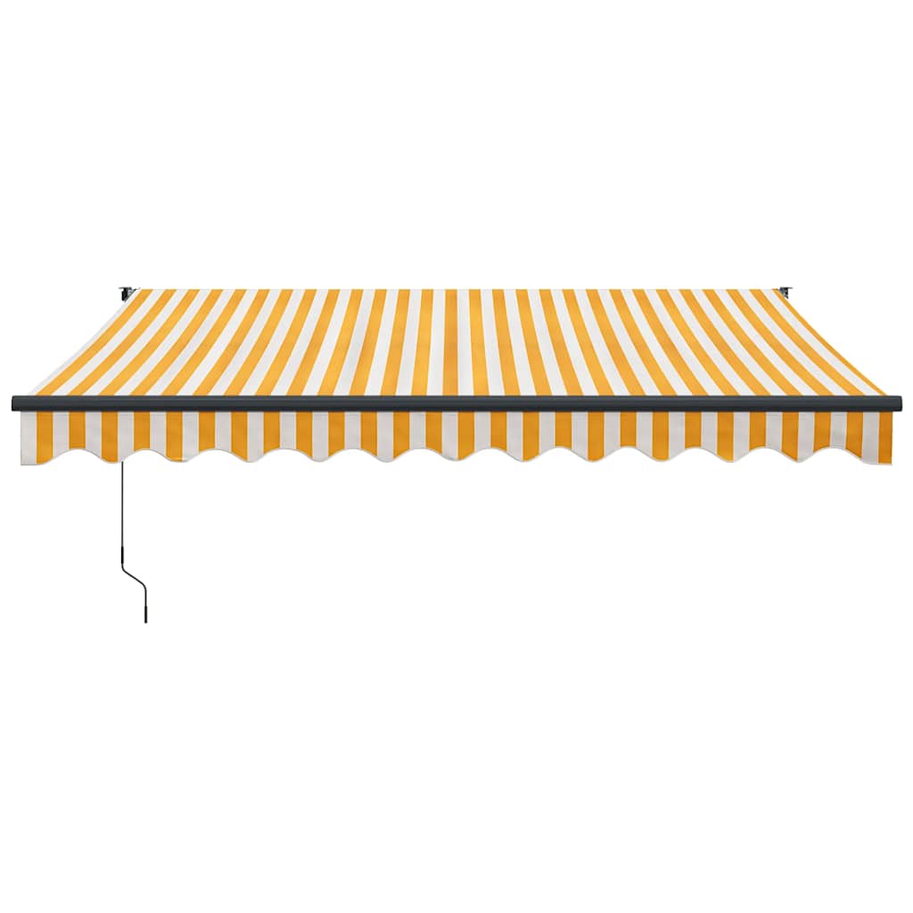 vidaXL Auvent rétractable jaune et blanc 3x2,5 m Tissu et aluminium