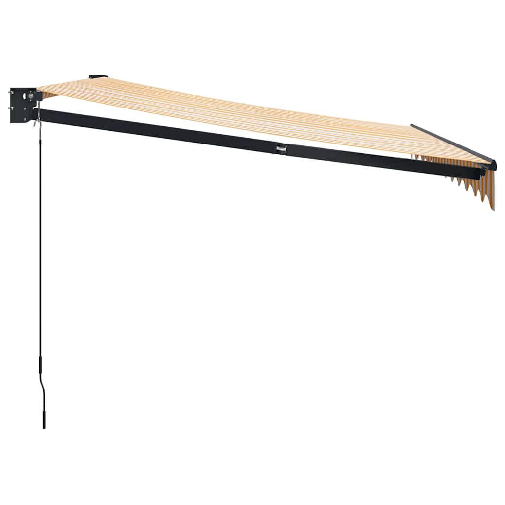 vidaXL Auvent rétractable jaune et blanc 3x2,5 m Tissu et aluminium