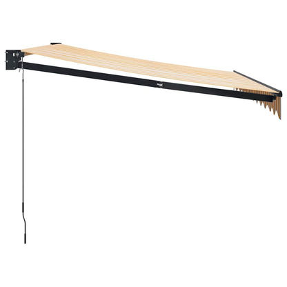 vidaXL Auvent rétractable jaune et blanc 3x2,5 m Tissu et aluminium