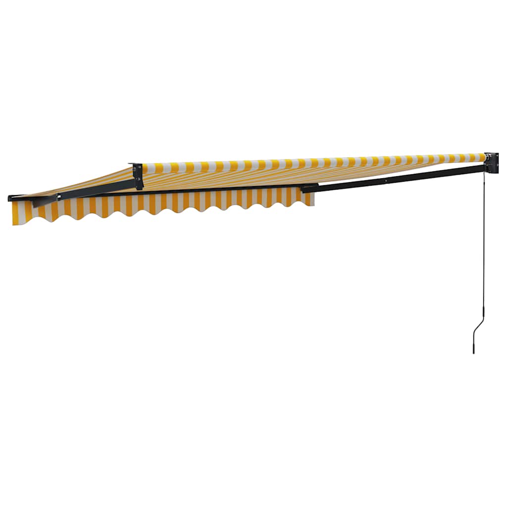 vidaXL Auvent rétractable jaune et blanc 3x2,5 m Tissu et aluminium