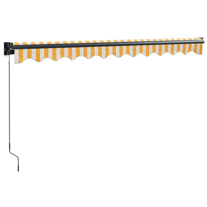 vidaXL Auvent rétractable jaune et blanc 3x2,5 m Tissu et aluminium