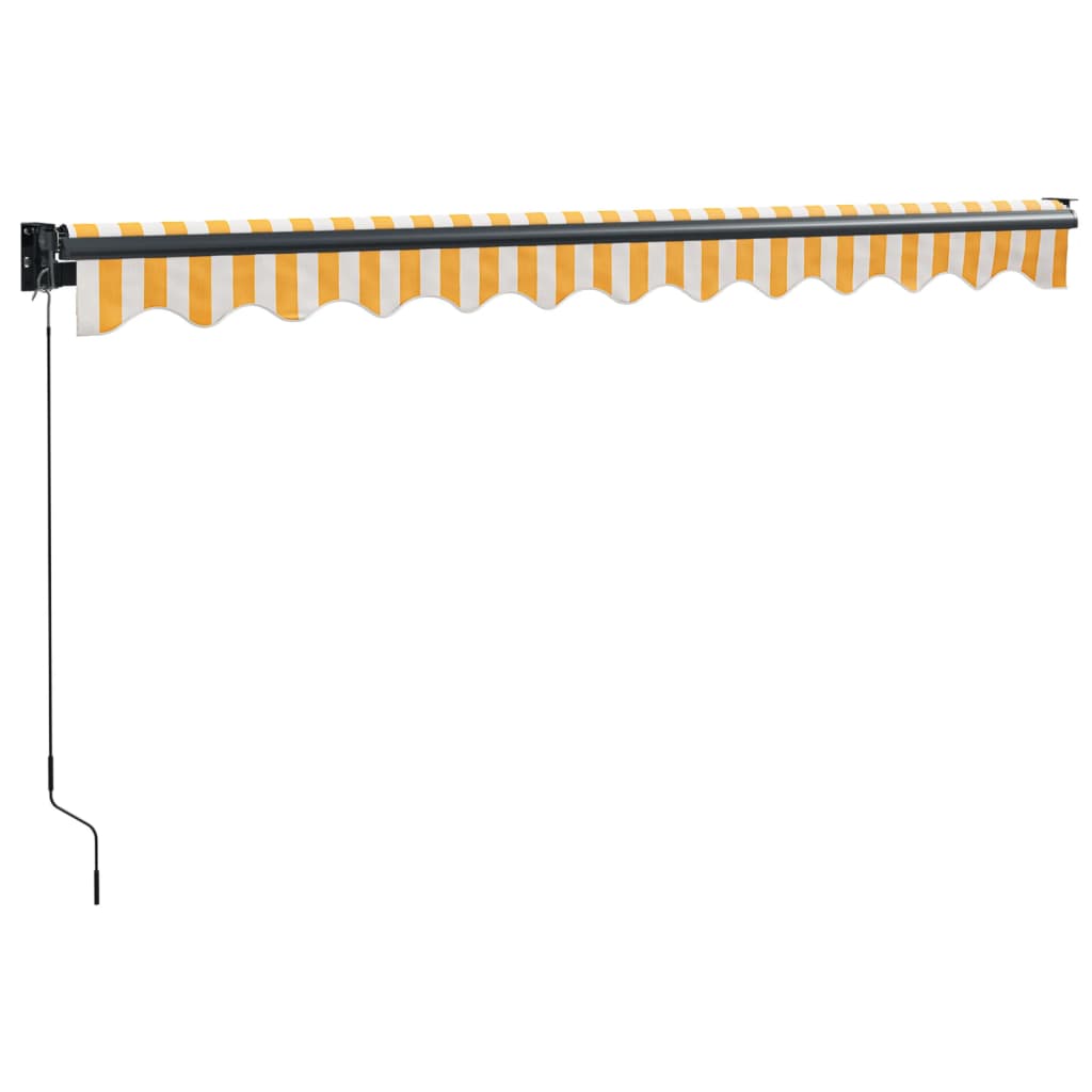 vidaXL Markise Einziehbar Gelb und Weiß 3,5x2,5 m Stoff und Aluminium