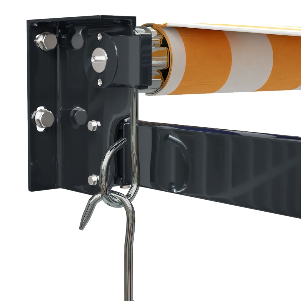vidaXL Markise Einziehbar Gelb und Weiß 3,5x2,5 m Stoff und Aluminium