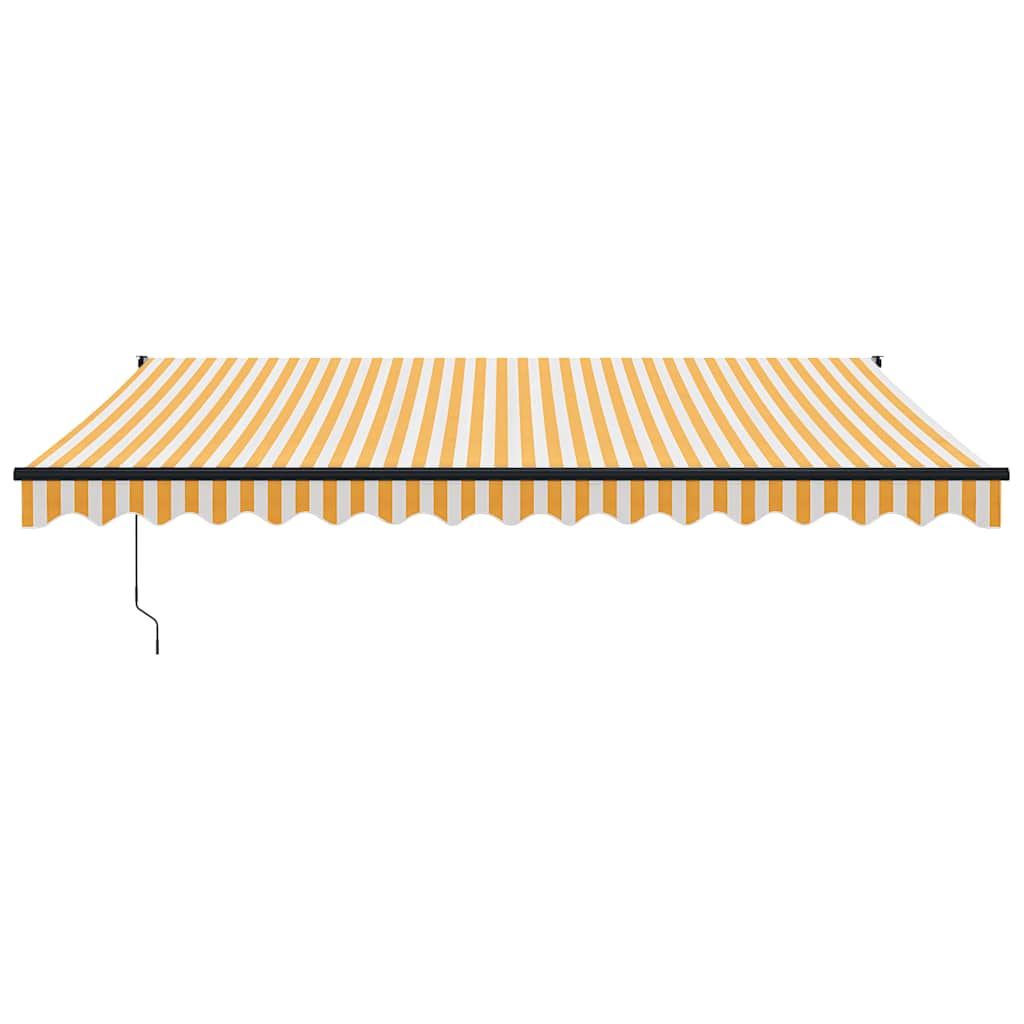 vidaXL Store banne rétractable jaune et blanc 4x3 m tissu et aluminium