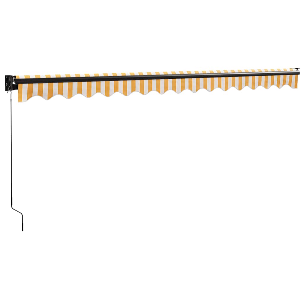 vidaXL Store banne rétractable jaune et blanc 4x3 m tissu et aluminium