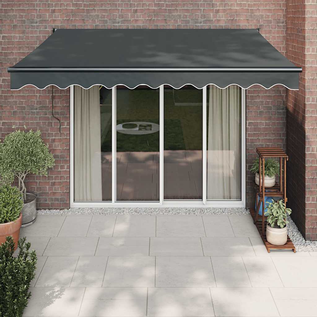 vidaXL Markise Einziehbar Anthrazit 3,5x2,5 m Stoff und Aluminium