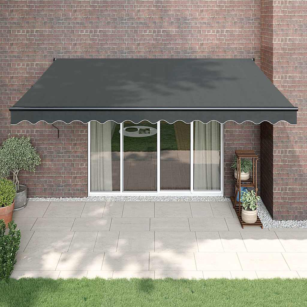 vidaXL Markise Einziehbar Anthrazit 4,5x3 m Stoff und Aluminium