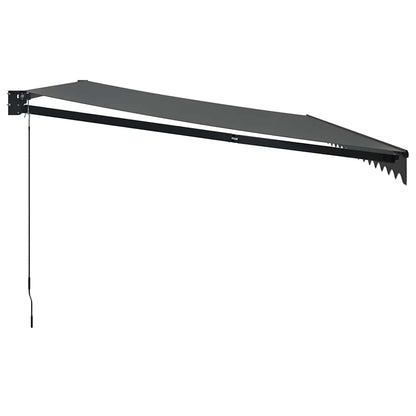 vidaXL Auvent rétractable Anthracite 5x3 m Tissu et aluminium