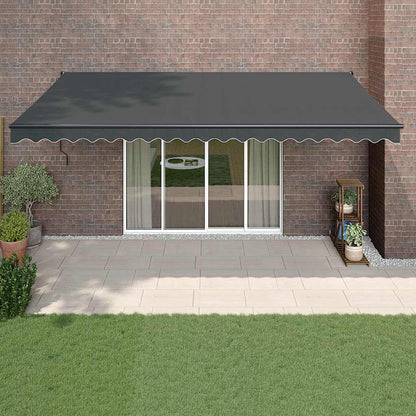 vidaXL Auvent rétractable Anthracite 5x3 m Tissu et aluminium