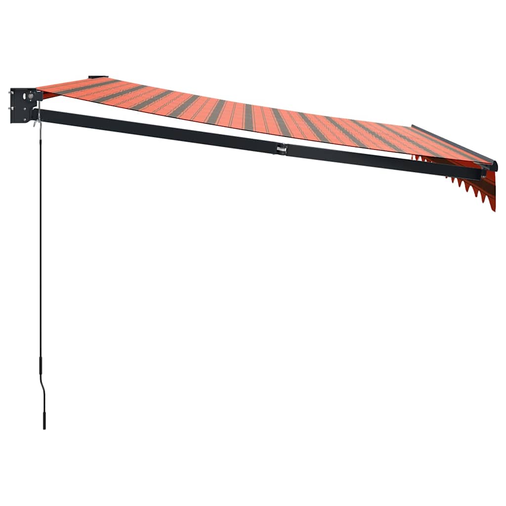 vidaXL Auvent rétractable orange et marron 3x2,5 m en tissu et aluminium