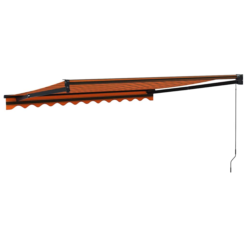 vidaXL Store Banne Rétractable Orange et Marron 3,5x2,5 m Tissu & Aluminium