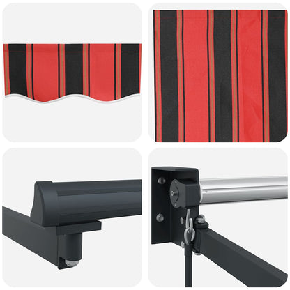 vidaXL Store Banne Rétractable Orange et Marron 3,5x2,5 m Tissu & Aluminium