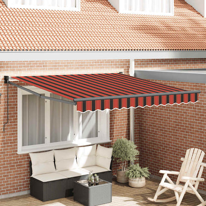 vidaXL Store Banne Rétractable Orange et Marron 3,5x2,5 m Tissu & Aluminium