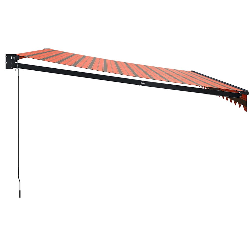 vidaXL Auvent rétractable orange et marron 4,5x3 m en tissu et aluminium