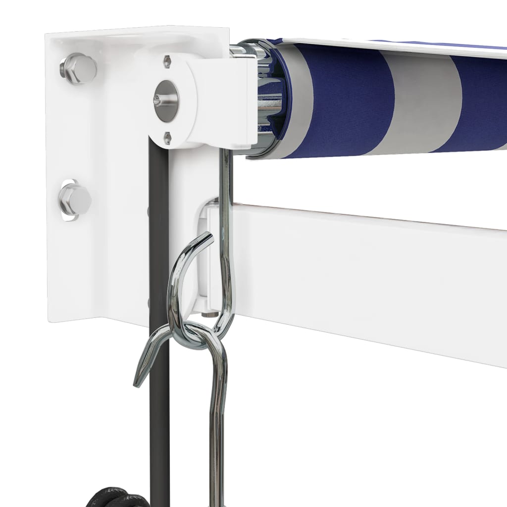 vidaXL Elektrische Markise mit Kurbel Blau und Weiß 4,5x3 m