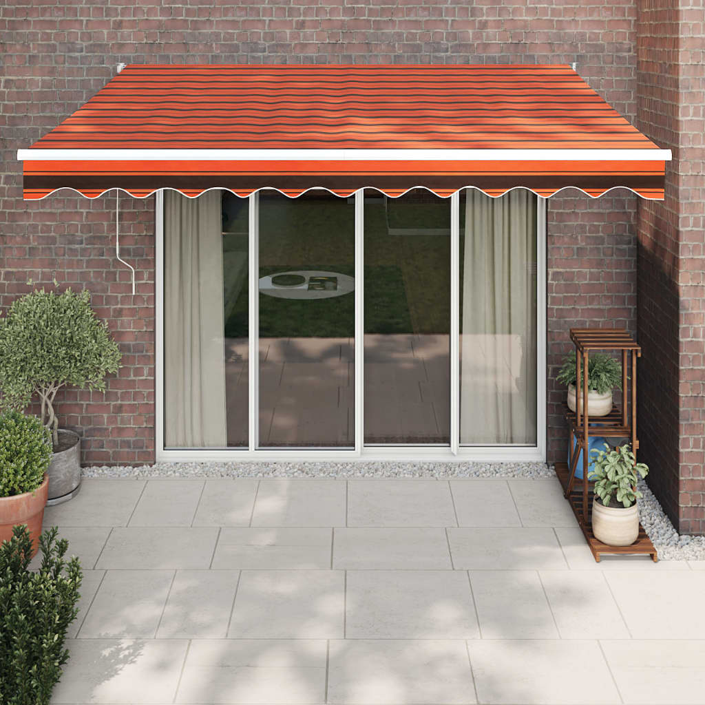 vidaXL Store banne manuel orange et marron 3x2,5 m