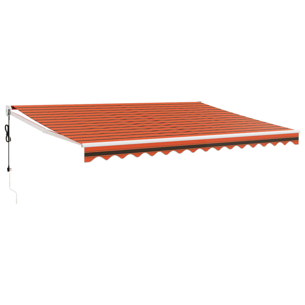 vidaXL Auvent électrique avec manivelle orange et marron 4x3 m
