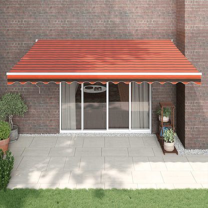 vidaXL Auvent électrique avec manivelle orange et marron 4x3 m