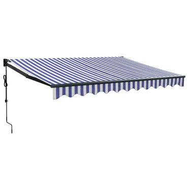 vidaXL Auvent électrique avec manivelle Bleu et blanc 3x2,5 m