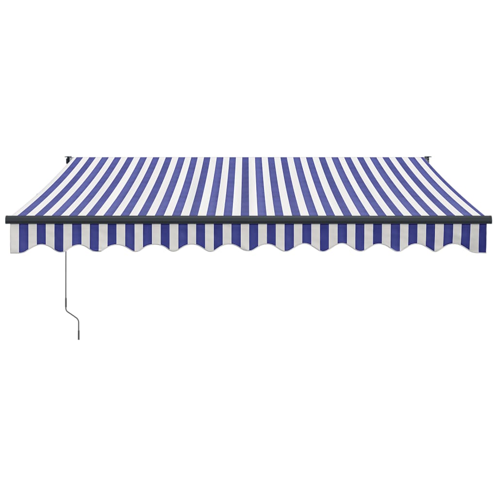 vidaXL Auvent électrique avec manivelle Bleu et blanc 3x2,5 m