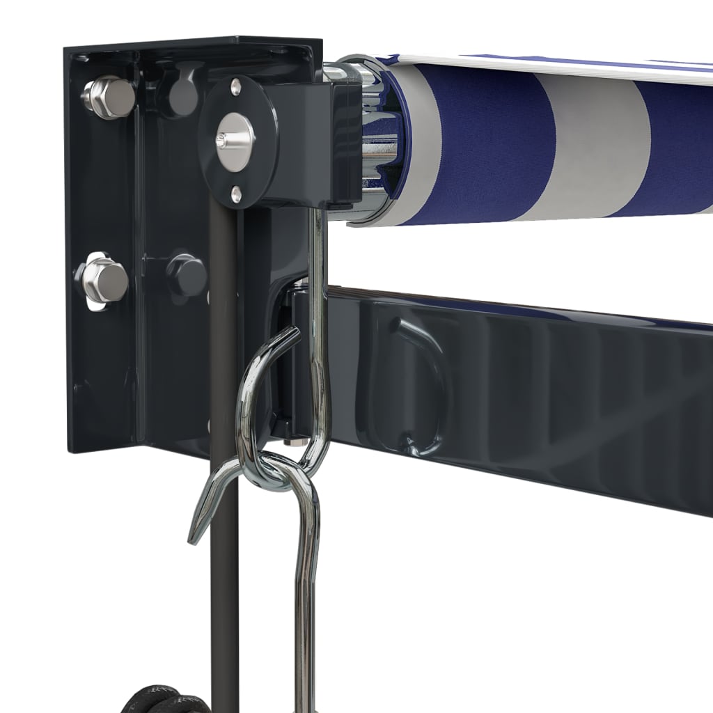vidaXL Auvent électrique avec manivelle Bleu et blanc 3x2,5 m