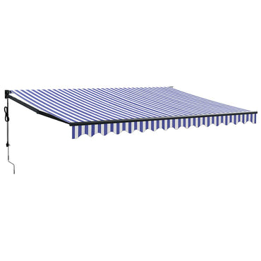 vidaXL Elektrische Markise mit Kurbel Blau und Weiß 4x3 m