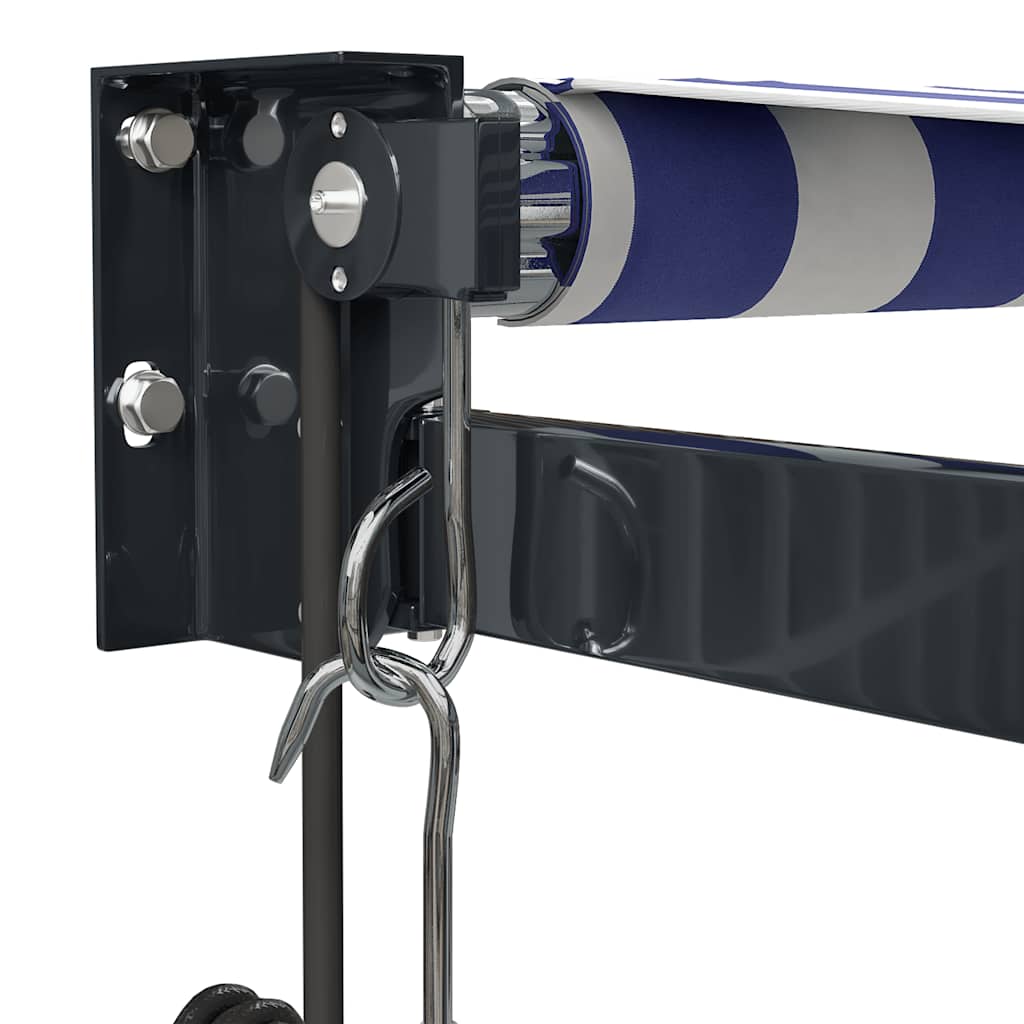 vidaXL Elektrische Markise mit Kurbel Blau und Weiß 4x3 m