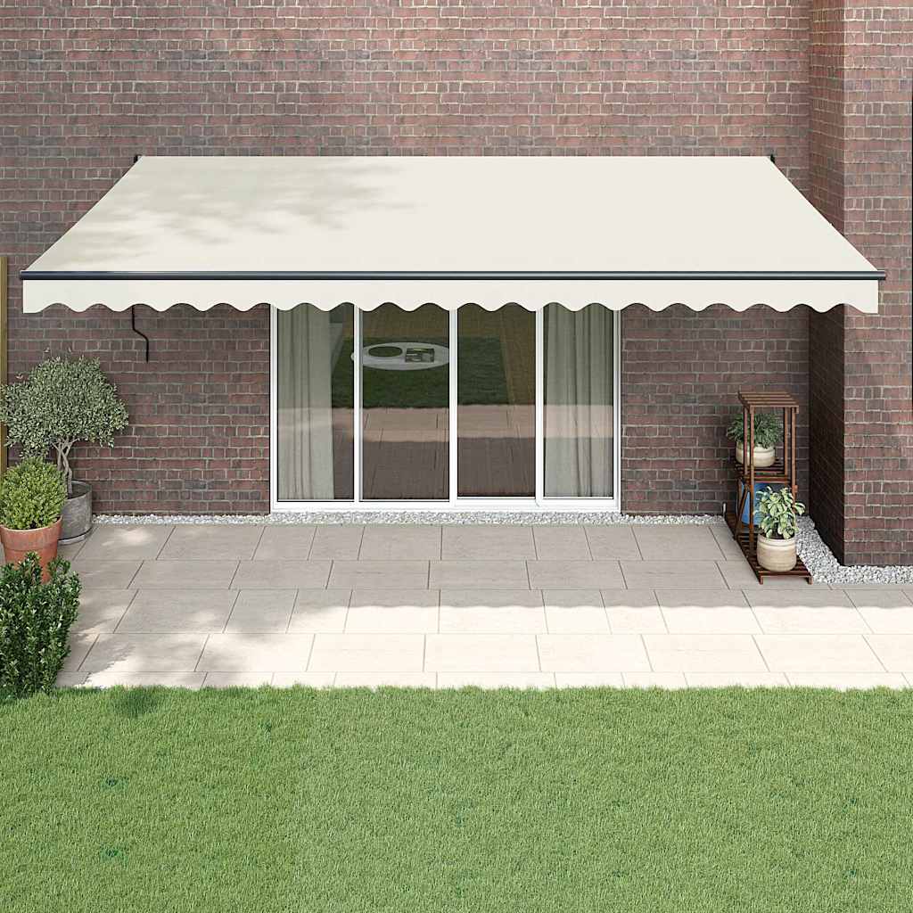 vidaXL Store banne manuel à manivelle crème 5x3 m