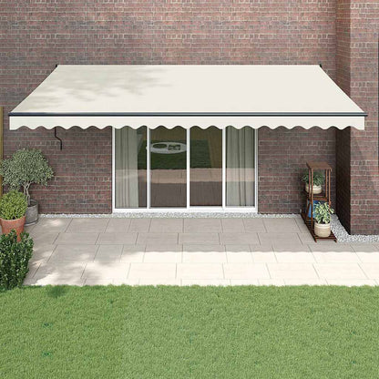 vidaXL Store banne manuel à manivelle crème 5x3 m