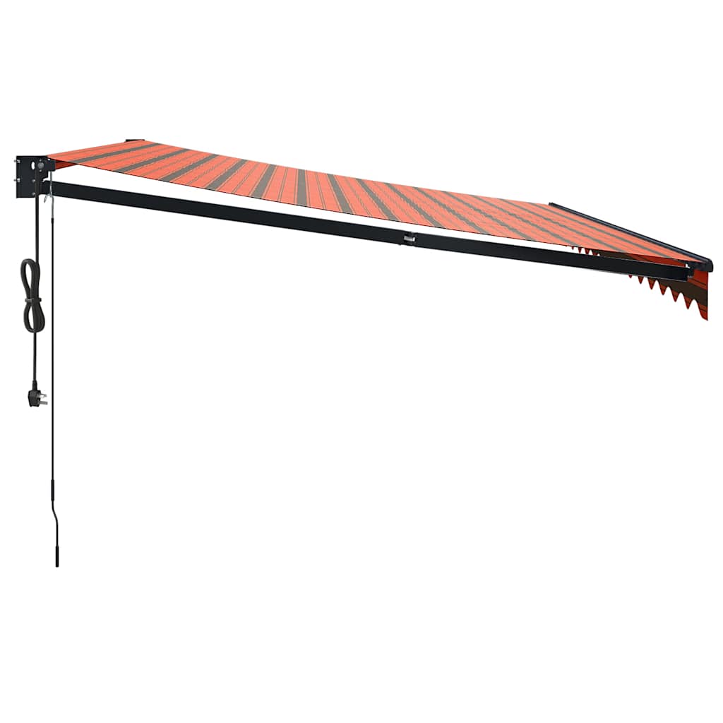 vidaXL Auvent électrique avec manivelle orange et marron 4,5x3 m