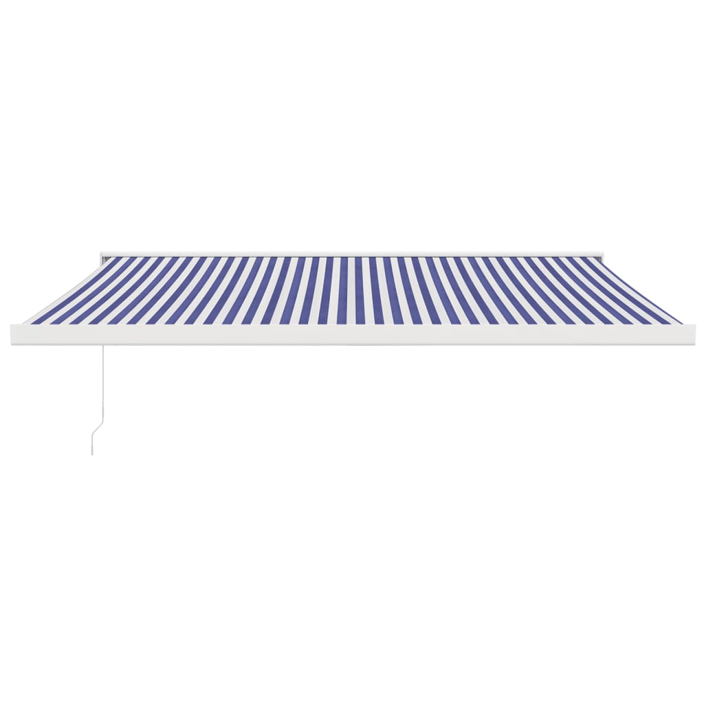 vidaXL Markise Einziehbar Blau und Weiß 4x3 m Stoff und Aluminium
