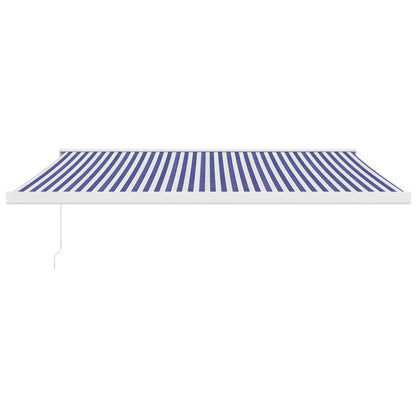 vidaXL Markise Einziehbar Blau und Weiß 4x3 m Stoff und Aluminium