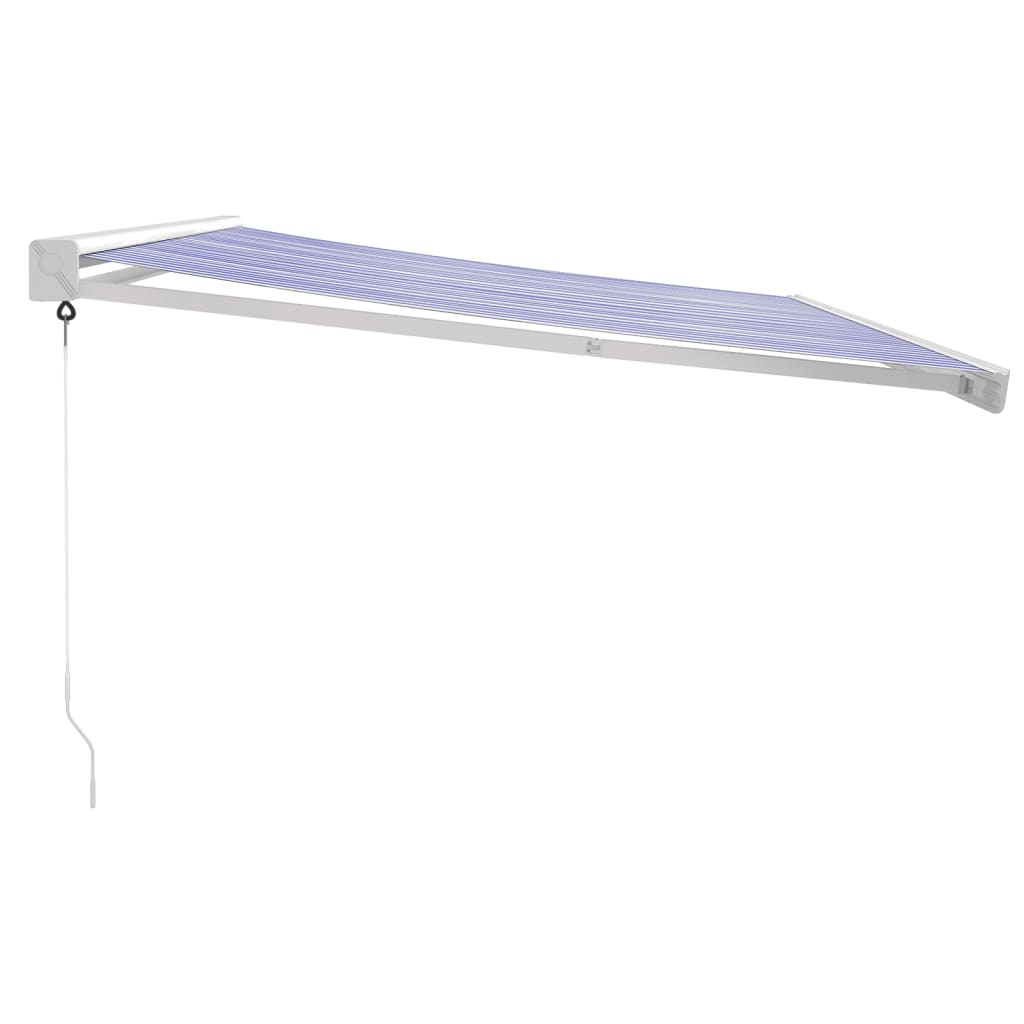 vidaXL Markise Einziehbar Blau und Weiß 4x3 m Stoff und Aluminium