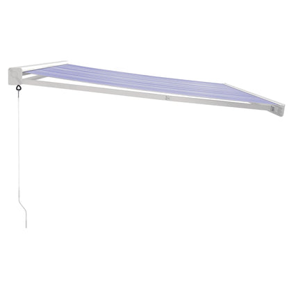 vidaXL Markise Einziehbar Blau und Weiß 4x3 m Stoff und Aluminium