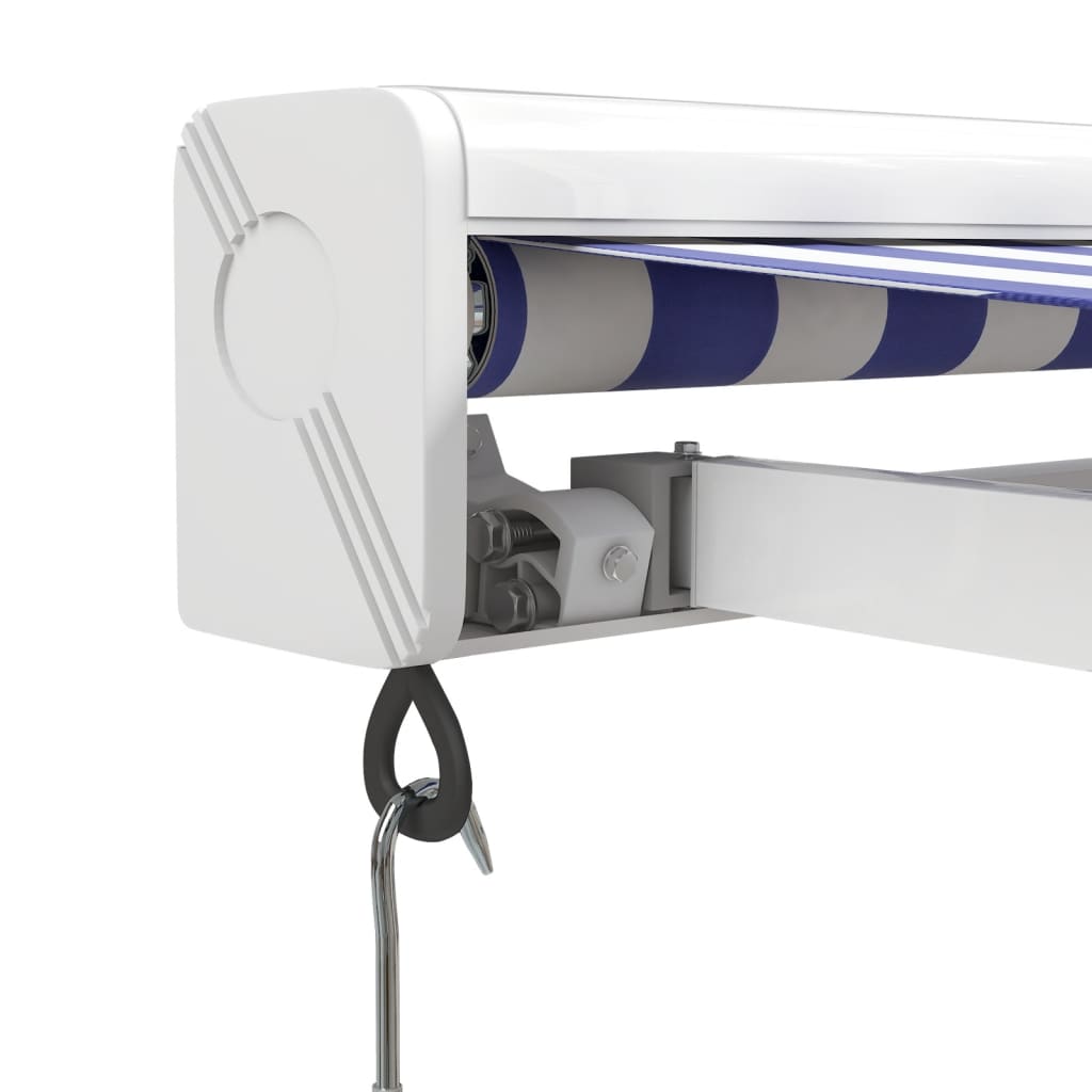 vidaXL Markise Einziehbar Blau und Weiß 4x3 m Stoff und Aluminium