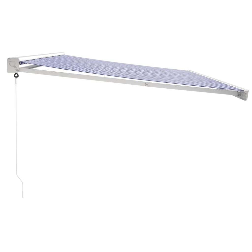 vidaXL Markise Einziehbar Blau und Weiß 5x3 m Stoff und Aluminium