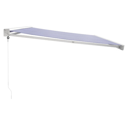vidaXL Markise Einziehbar Blau und Weiß 5x3 m Stoff und Aluminium