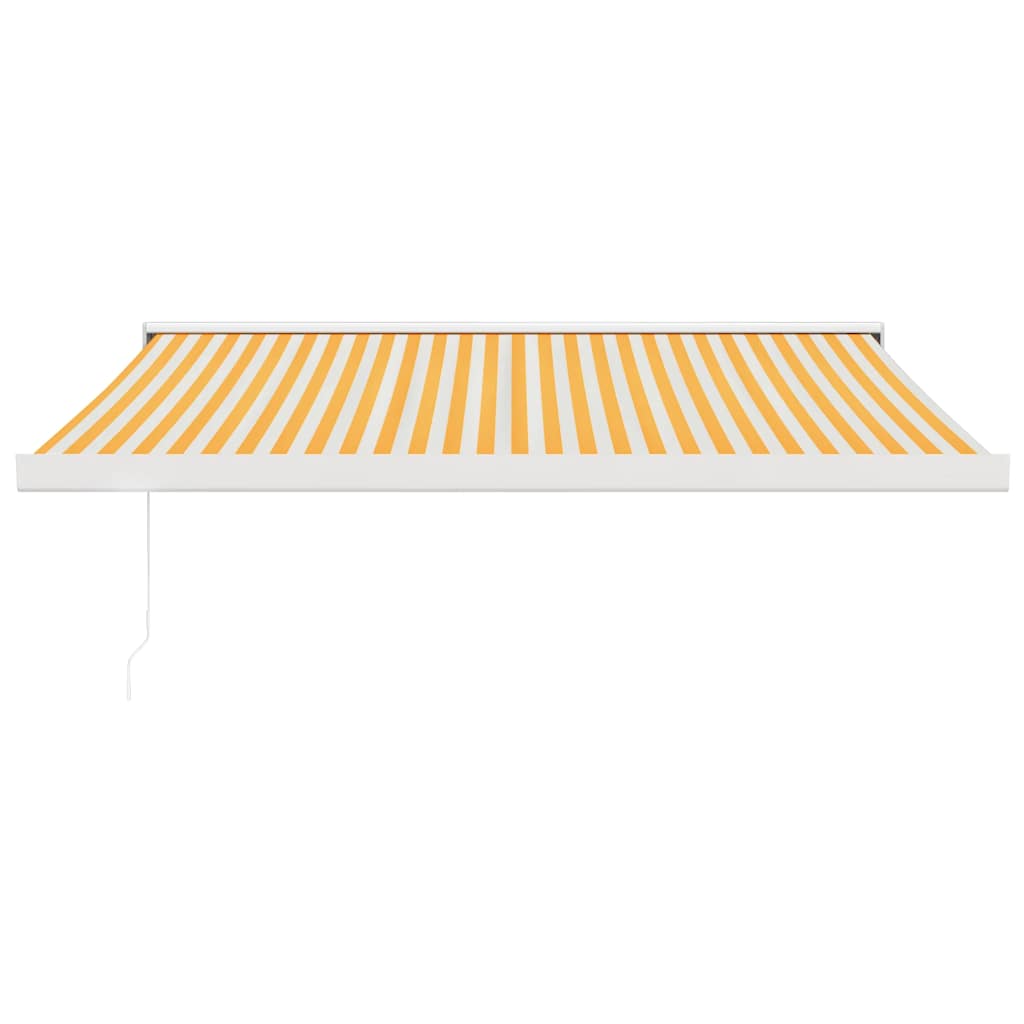 vidaXL Markise Einziehbar Gelb und Weiß 3x2,5 m Stoff und Aluminium