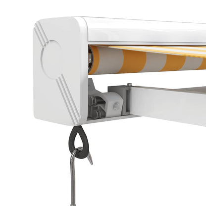 vidaXL Markise Einziehbar Gelb und Weiß 3x2,5 m Stoff und Aluminium