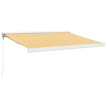 vidaXL Auvent rétractable jaune et blanc 3,5x2,5 m Tissu et aluminium