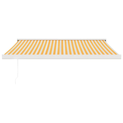 vidaXL Auvent rétractable jaune et blanc 3,5x2,5 m Tissu et aluminium