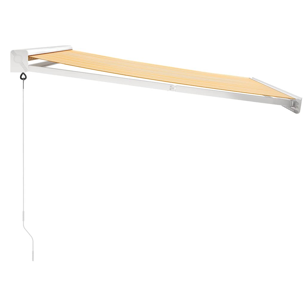 vidaXL Auvent rétractable jaune et blanc 3,5x2,5 m Tissu et aluminium