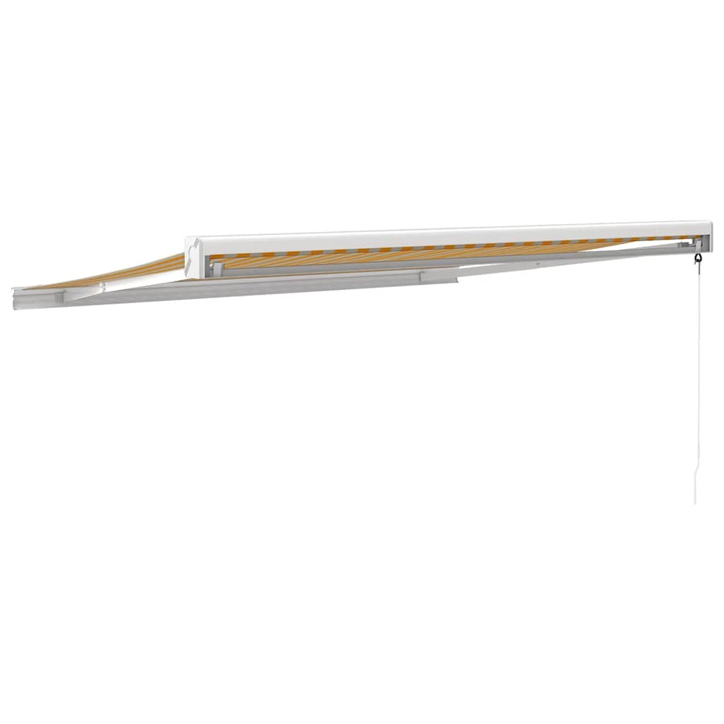 vidaXL Auvent rétractable jaune et blanc 3,5x2,5 m Tissu et aluminium