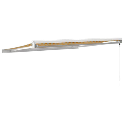 vidaXL Auvent rétractable jaune et blanc 3,5x2,5 m Tissu et aluminium
