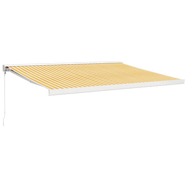 vidaXL Markise Einziehbar Gelb und Weiß 4x3 m Stoff und Aluminium