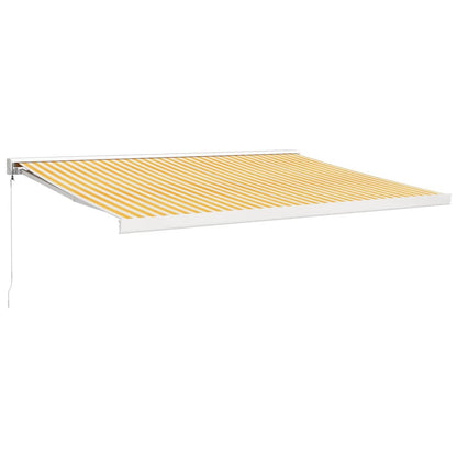 vidaXL Markise Einziehbar Gelb und Weiß 4,5x3 m Stoff und Aluminium